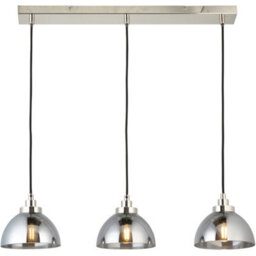 Loops Hanging Ceiling Bar Pendant Light - Bright Nickel Plate & Mirrored Glass - 3 X 7W Led E14 - thumbnail 1