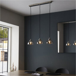 Loops Hanging Ceiling Bar Pendant Light - Bright Nickel Plate & Mirrored Glass - 3 X 7W Led E14 - thumbnail 4