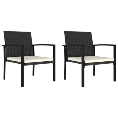 Vidaxl Garden Dining Chairs 2 Pcs Poly Rattan Black - image 1