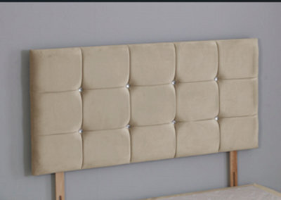Comfy Deluxe 6Ft Superking 26Inch Coffee Plush Cube Headboard