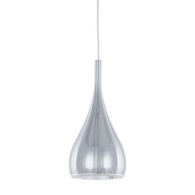 Luminosa Lighting Luminosa Modern Hanging Pendant Chrome 1 Light  With Metal Alloy Shade, E27 - image 1