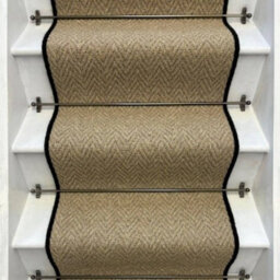 RainbowHome Andes Beige Stair Runner With 100% Pure Wool Edge 60 600 - thumbnail 1