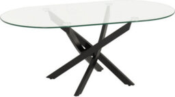 Seconique Sheldon Coffee Table Clear Glass Top With Stylish Black Wavy Legs - thumbnail 2