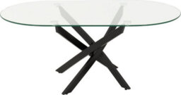 Seconique Sheldon Coffee Table Clear Glass Top With Stylish Black Wavy Legs - thumbnail 3