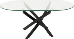 Seconique Sheldon Coffee Table Clear Glass Top With Stylish Black Wavy Legs - thumbnail 6