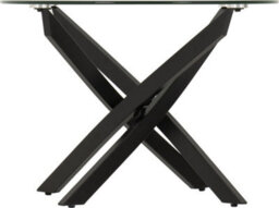 Seconique Sheldon Coffee Table Clear Glass Top With Stylish Black Wavy Legs - thumbnail 5