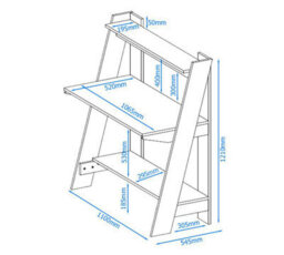 Alphason Arizona Desk With 2 Shelves In Light Oak Look - thumbnail 2