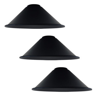 3Pcs Black Modern Ceiling Lamp Shade Metal Cone Pendant Light Hanging Light Fixture For Home Decor Easy Fit Light Shade - image 1