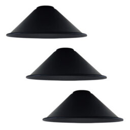 3Pcs Black Modern Ceiling Lamp Shade Metal Cone Pendant Light Hanging Light Fixture For Home Decor Easy Fit Light Shade - thumbnail 1
