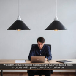 3Pcs Black Modern Ceiling Lamp Shade Metal Cone Pendant Light Hanging Light Fixture For Home Decor Easy Fit Light Shade - thumbnail 7
