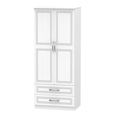 Stafford 2 Door 2 Drawer Wardrobe In Signature White (Ready Assembled) - image 1