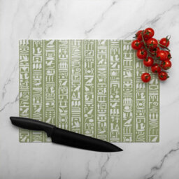 Benjamin Tate Design Egyptian Hieroglyphic Decorative Glass Chopping Boarddesigner Style - thumbnail 3