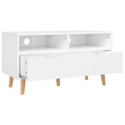 Berkfield Tv Cabinet High Gloss White 90X40X48.5 Cm Engineered Wood - thumbnail 4