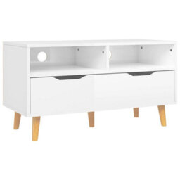 Berkfield Tv Cabinet High Gloss White 90X40X48.5 Cm Engineered Wood - thumbnail 2
