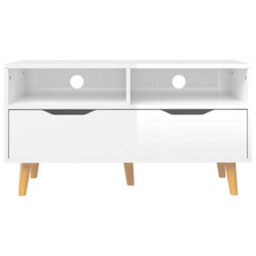 Berkfield Tv Cabinet High Gloss White 90X40X48.5 Cm Engineered Wood - thumbnail 5