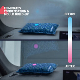 Hillington Reusable 1Kg Car Dehumidifier Bag With Anti Slip Dashboard Mat Moisture Absorber And Colour Changing Recharge Indicator - thumbnail 3