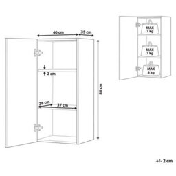 Wyld and Coco Black Wall-Mounted Bathroom Cabinet 88 X 40 X 35 Cm - Modern, Space-Saving Storage - thumbnail 4