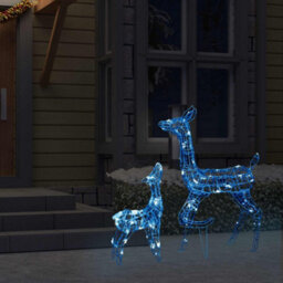 Berkfield Acrylic Reindeer Family Christmas Decoration 160 Led Blue - thumbnail 3