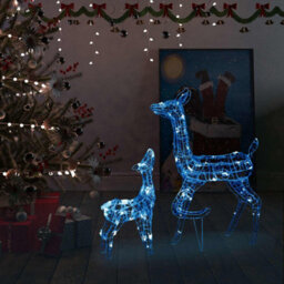 Berkfield Acrylic Reindeer Family Christmas Decoration 160 Led Blue
