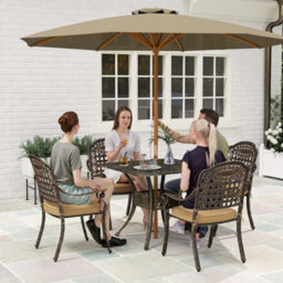 Wyld Haus Monake 4 Seater Bronze Cast Aluminium Outdoor Garden Dining Set - Square Table With 4 Cushioned Chairs - thumbnail 4