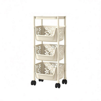 4 Tier Basket Storage Trolley Organiser Kitchen Bathroom Storage Save Space - image 1