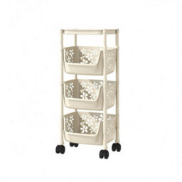 4 Tier Basket Storage Trolley Organiser Kitchen Bathroom Storage Save Space - thumbnail 1