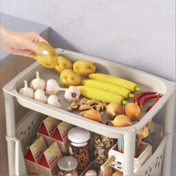 4 Tier Basket Storage Trolley Organiser Kitchen Bathroom Storage Save Space - thumbnail 6