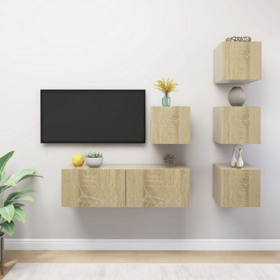 Berkfield 5 Piece Tv Cabinet Set Sonoma Oak Engineered Wood - image 1