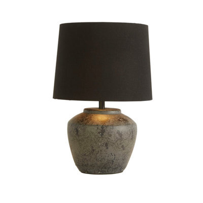 Lighting Collection Halifax Black Ceramic Lamp - image 1