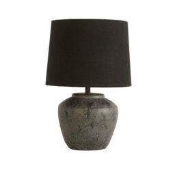 Lighting Collection Halifax Black Ceramic Lamp - thumbnail 2