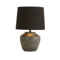 Lighting Collection Halifax Black Ceramic Lamp - thumbnail 1