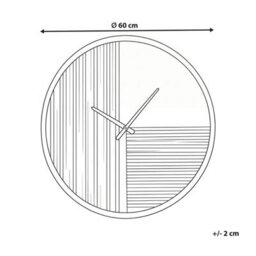 Beliani Rustic Wall Clock Durtal 60 Cm Brown - thumbnail 3