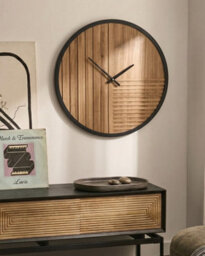 Beliani Rustic Wall Clock Durtal 60 Cm Brown - thumbnail 2