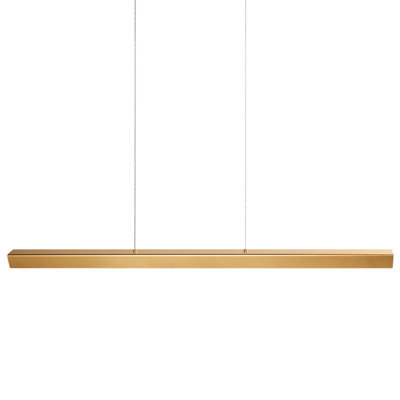 Wyld And Coco Lumalux Gold Aluminium Pendant Light With Rubberwood Shade And Remote Led, 118Cm Drop, Warm White - image 1