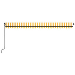 Berkfield Manual Retractable Awning 500X350 Cm Yellow And White - thumbnail 4