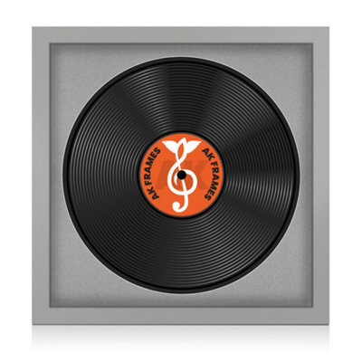 "16X16"" Light Grey Modern Vinyl Record Frame With Silver Mount For 12 Inch Lp Disc - Ak Frames" - image 1