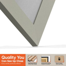 "16X16"" Light Grey Modern Vinyl Record Frame With Silver Mount For 12 Inch Lp Disc - Ak Frames" - thumbnail 3