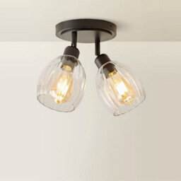 Valuelights Cheltenham 2 Way Matte Black Adjustable Ceiling Spotlight With Ribbed Shades And Bulbs - thumbnail 3