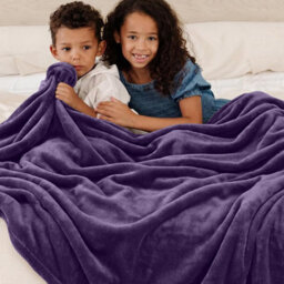 Bedlooms Purple Blanket, Reversible & Lightweight Couch & Bed Throw Blanket, Super King 230X270Cm - thumbnail 5