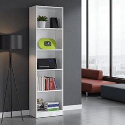 Amos Mann Furniture Milan Artic White Tall Bookcase Bookshelf - thumbnail 6