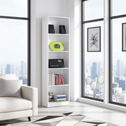Amos Mann Furniture Milan Artic White Tall Bookcase Bookshelf - thumbnail 3