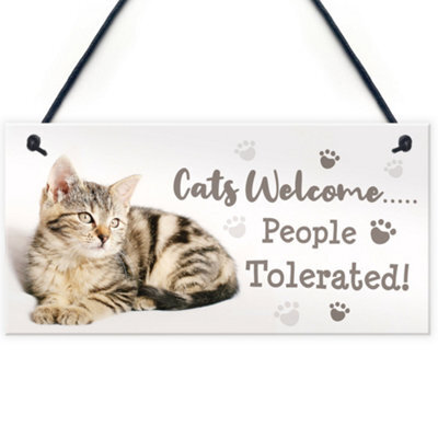 Red Ocean Cat Signs For Home Funny Hanging Cat House Sign Animal Cat Lover Gifts - image 1