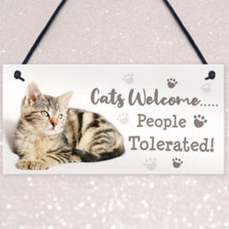 Red Ocean Cat Signs For Home Funny Hanging Cat House Sign Animal Cat Lover Gifts - thumbnail 3