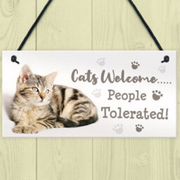 Red Ocean Cat Signs For Home Funny Hanging Cat House Sign Animal Cat Lover Gifts - thumbnail 2