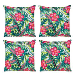 icon Indoor And Outdoor Waterproof Filled Cushion Set Of 4 Tropical Flower - thumbnail 1