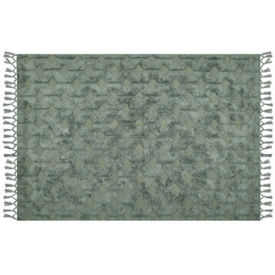 Beliani Rug Kars Green 160 X 230 Cm Cotton - image 1