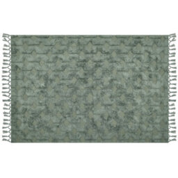 Beliani Rug Kars Green 160 X 230 Cm Cotton - thumbnail 1