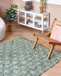 Beliani Rug Kars Green 160 X 230 Cm Cotton - thumbnail 2