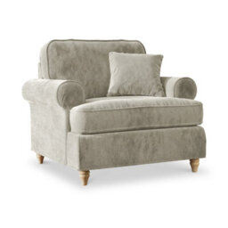 Alfie Mink Armchair For Living Room - Fully Assembled By Roseland Furniture - thumbnail 1