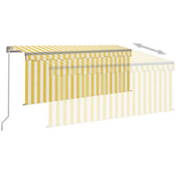 Berkfield Manual Retractable Awning With Blind 3X2.5M Yellow&white - thumbnail 4